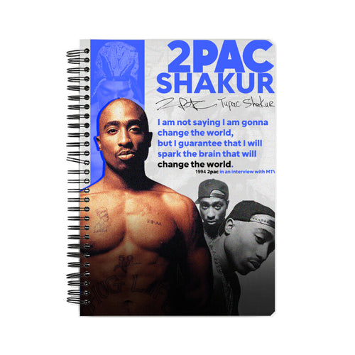 2PAC PRINTED A5 SIZED SPIRAL WIRO NOTEBOOK