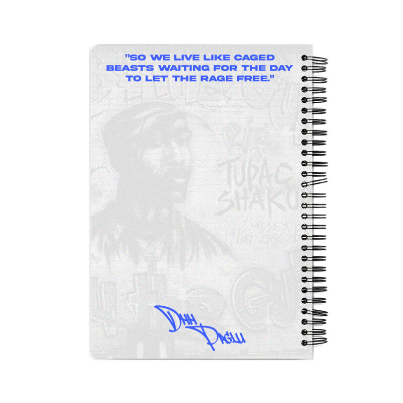 2PAC PRINTED A5 SIZED SPIRAL WIRO NOTEBOOK