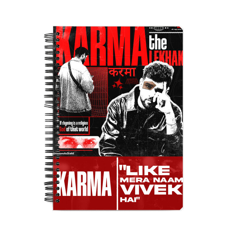 KARMA PRINTED A5 SIZED SPIRAL WIRO NOTEBOOK