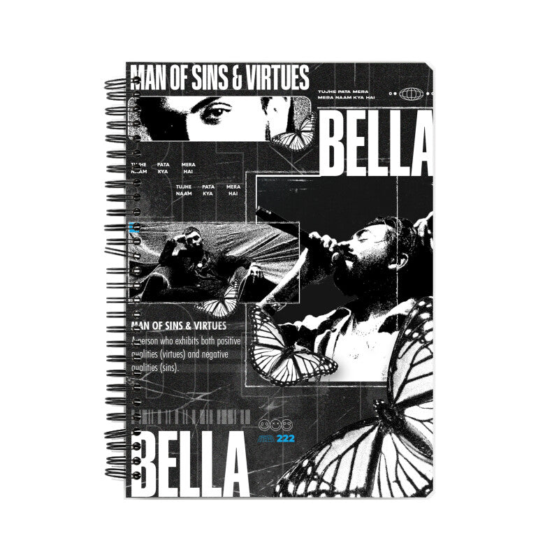 BELLA PRINTED A5 SIZED SPIRAL WIRO NOTEBOOK
